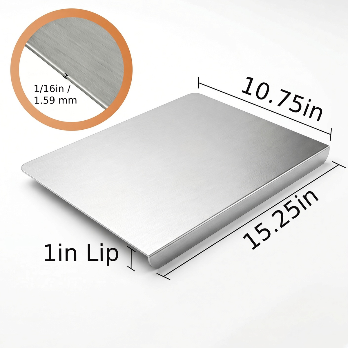 STELE 15 — Compact Solid 304 Stainless Cutting Board